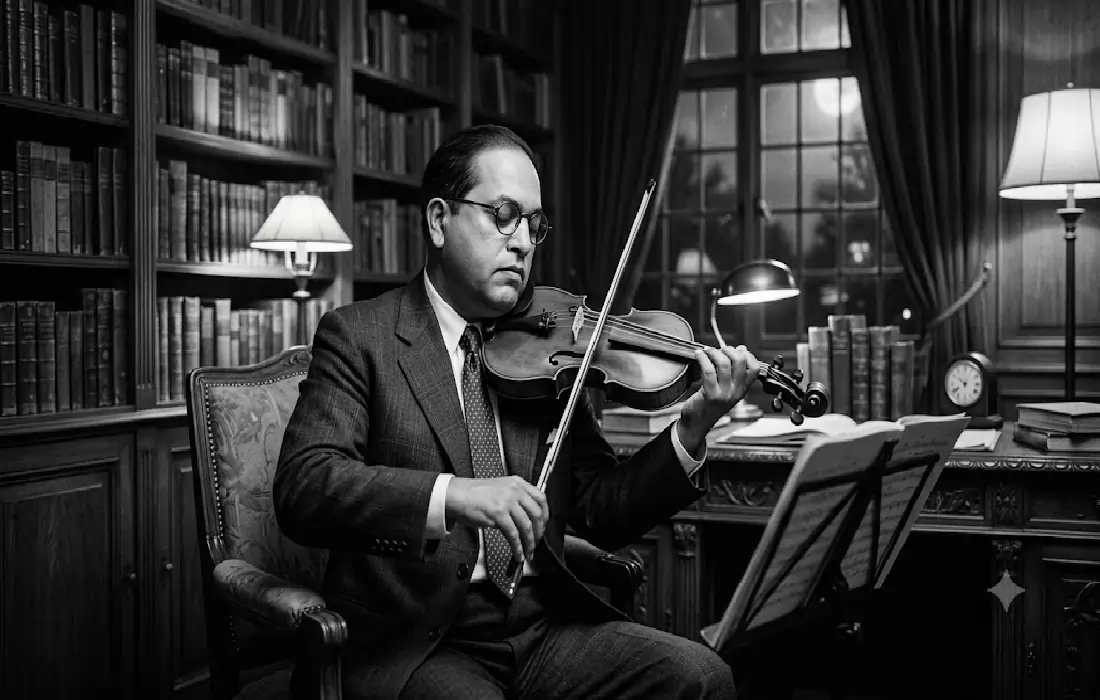 Babasaheb Playing Violin, Dr BR Ambedkar