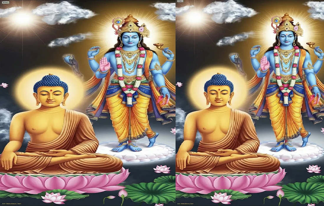 Vishnu and Gautam buddha